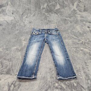 Vigoss The New York Capri Denim Jeans Womens 5/6 bling contrast stitching